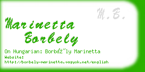 marinetta borbely business card